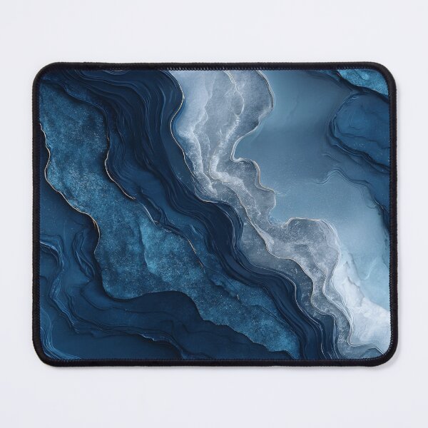 Item preview, Flowing Blue Faux Marble for Bathroom Decor designed and sold by Nine Lives Studio.