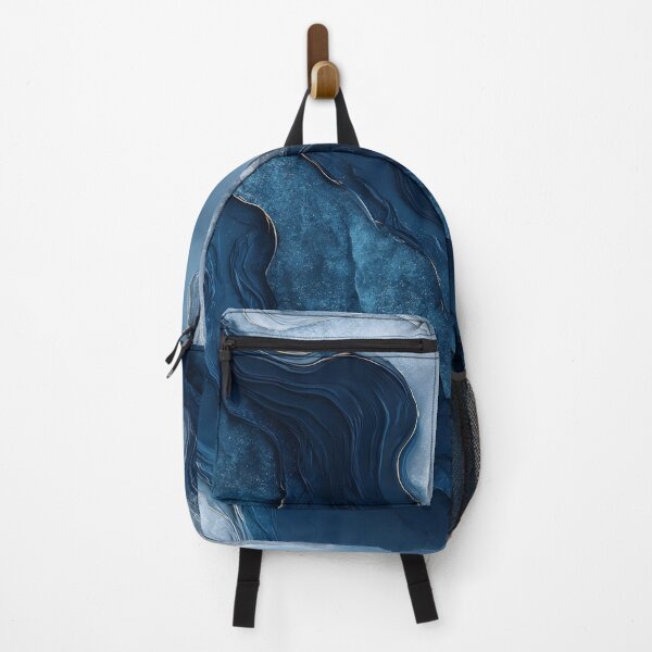 Item preview, Flowing Blue Faux Marble for Bathroom Decor designed and sold by Nine Lives Studio.