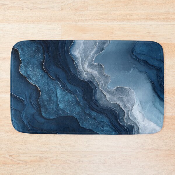 Item preview, Flowing Blue Faux Marble for Bathroom Decor designed and sold by Nine Lives Studio.