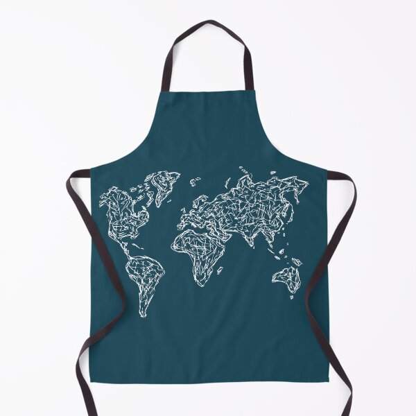 Item preview, World Map Handdrawn Ink Line Drawing Blue designed and sold by SWSandraWechner.