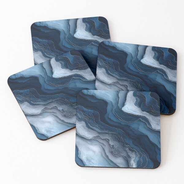 Item preview, Flowing Blue Agate Pattern for Bathroom Decor designed and sold by Nine Lives Studio.