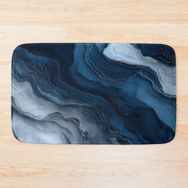 Item preview, Flowing Blue Agate Pattern for Bathroom Decor designed and sold by Nine Lives Studio.
