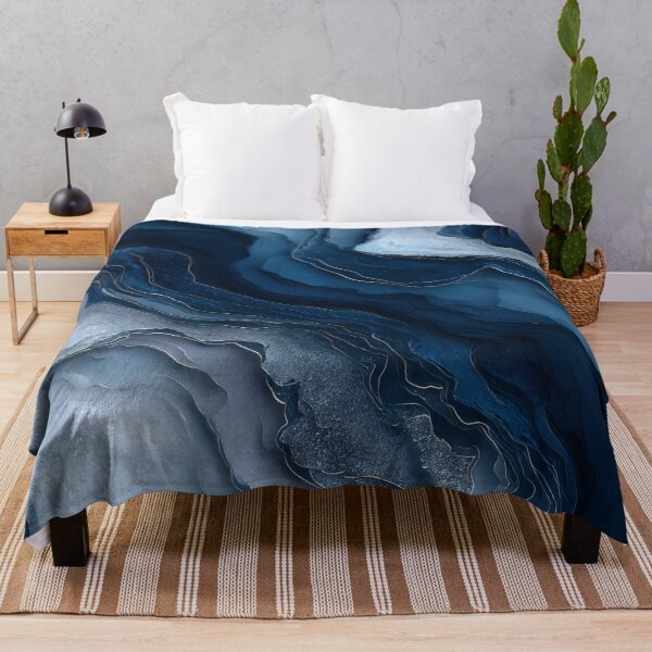 Item preview, Flowing Blue Agate Pattern for Bathroom Decor designed and sold by Nine Lives Studio.