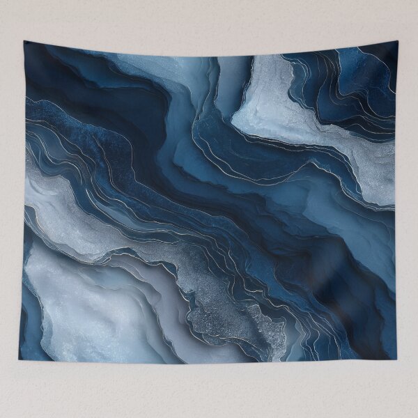 Item preview, Flowing Blue Agate Pattern for Bathroom Decor designed and sold by Nine Lives Studio.