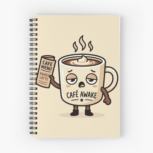Item preview, Mascota de taza de café soñolienta Café Awake Design designed and sold by AmazingEG.
