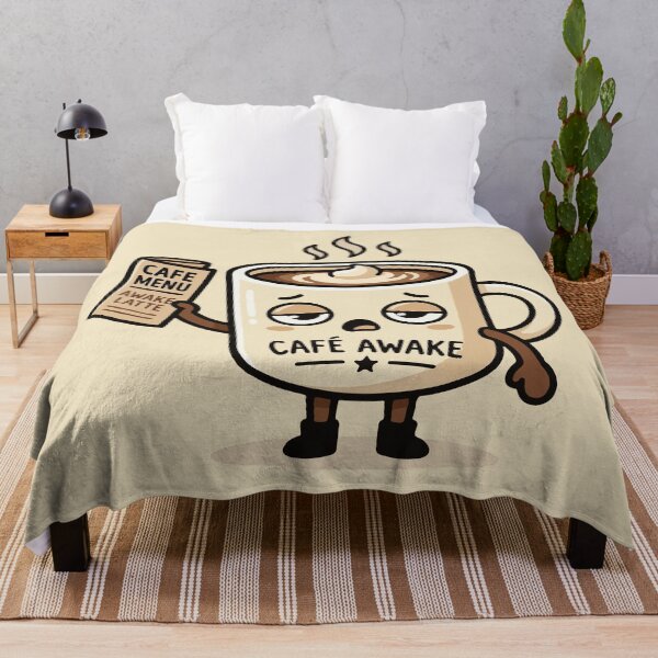 Item preview, Sleepy Coffee Cup Mascot Café Awake Design designed and sold by AmazingEG.