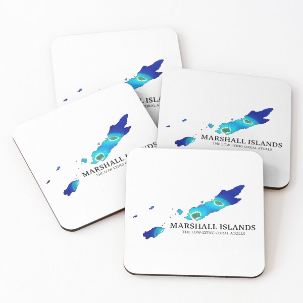 Item preview, Marshall Islands Map Art - Low-Lying Coral Atolls Pacific Design designed and sold by AbulailArt.