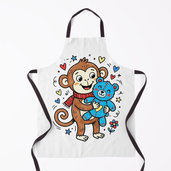 Item preview, Cute punch monkey Holding Blue Teddy Bear designed and sold by graphixpolash.