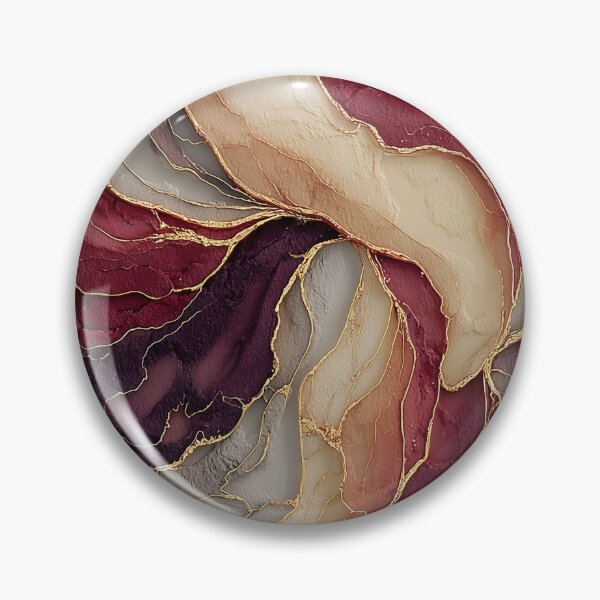 Item preview, Burgundy and Cream Fluid Marble with Gold Accents designed and sold by Nine Lives Studio.