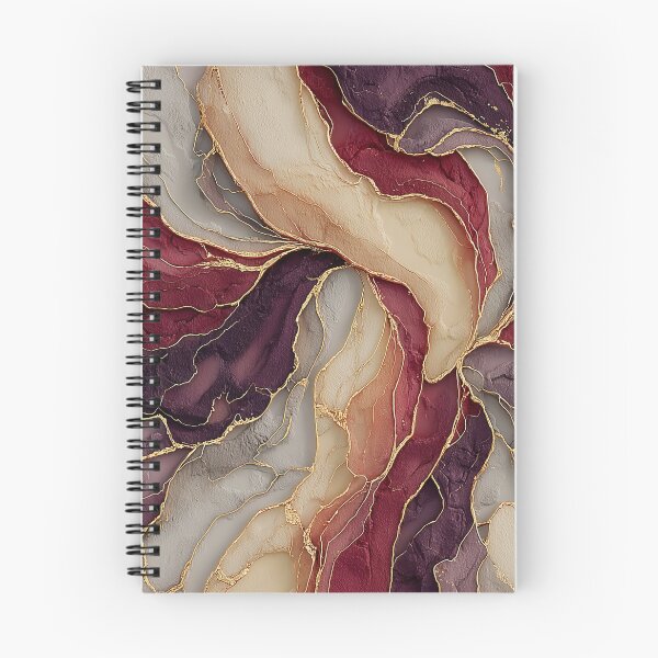 Item preview, Burgundy and Cream Fluid Marble with Gold Accents designed and sold by Nine Lives Studio.