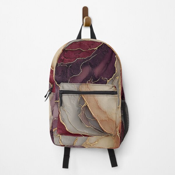 Item preview, Burgundy and Cream Fluid Marble with Gold Accents designed and sold by Nine Lives Studio.
