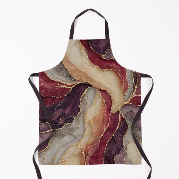 Item preview, Burgundy and Cream Fluid Marble with Gold Accents designed and sold by Nine Lives Studio.