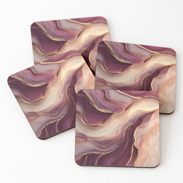 Item preview, Luxury Crimson and Blush Pink Fluid Geode designed and sold by Nine Lives Studio.