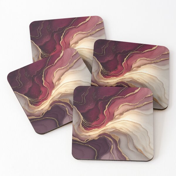 Item preview, Elegant Crimson and Blush Alcohol Ink Swirls designed and sold by Nine Lives Studio.