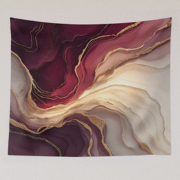 Item preview, Elegant Crimson and Blush Alcohol Ink Swirls designed and sold by Nine Lives Studio.
