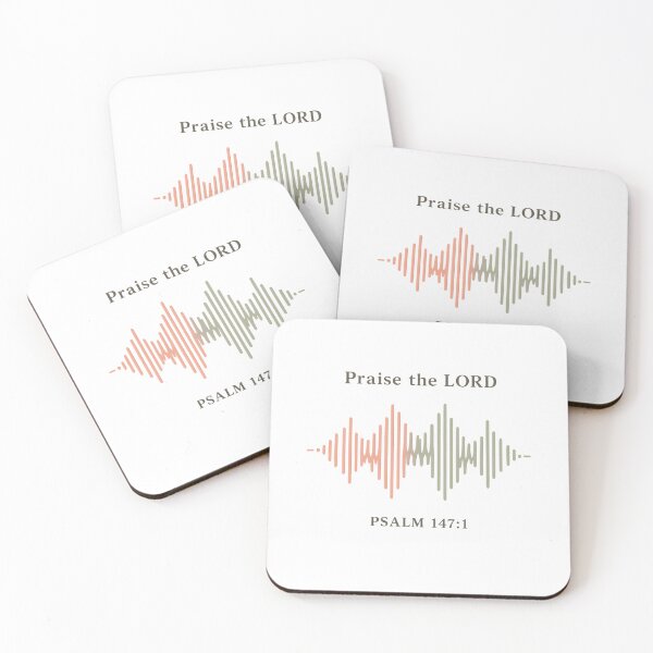 Item preview, Praise the Lord Psalm 147:1 – Christian Worship Soundwave Scripture Design designed and sold by SoulThread Studio.