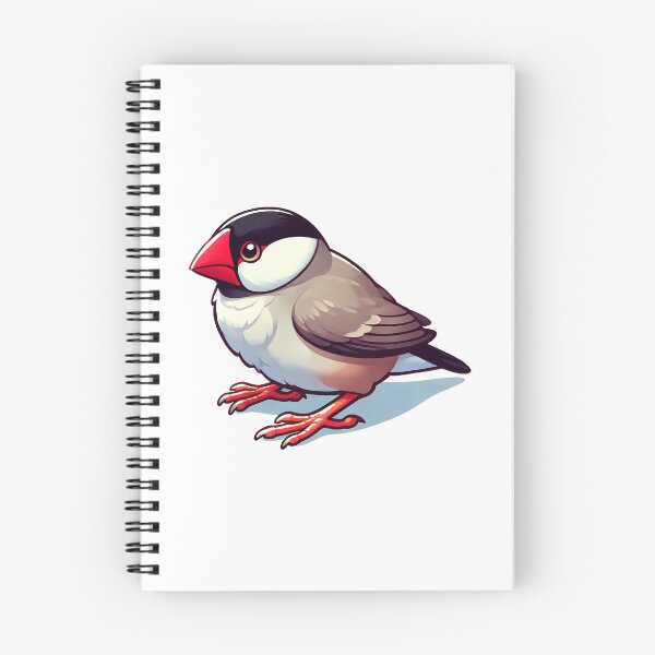 Item preview, A colorful cartoon-style bird with a red beak and expressive eyes, perched gracefully on a surface. designed and sold by cave-canvas.