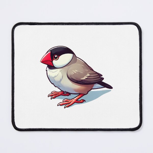 Item preview, A colorful cartoon-style bird with a red beak and expressive eyes, perched gracefully on a surface. designed and sold by cave-canvas.