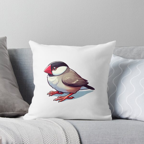 Item preview, A colorful cartoon-style bird with a red beak and expressive eyes, perched gracefully on a surface. designed and sold by cave-canvas.