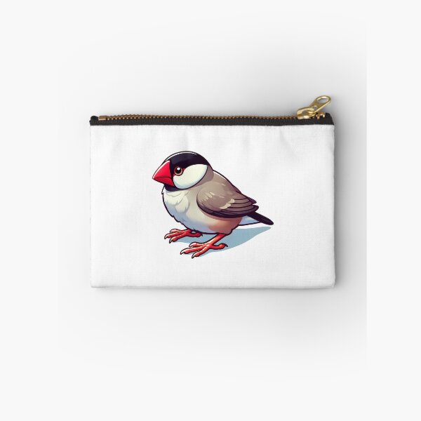 Item preview, A colorful cartoon-style bird with a red beak and expressive eyes, perched gracefully on a surface. designed and sold by cave-canvas.
