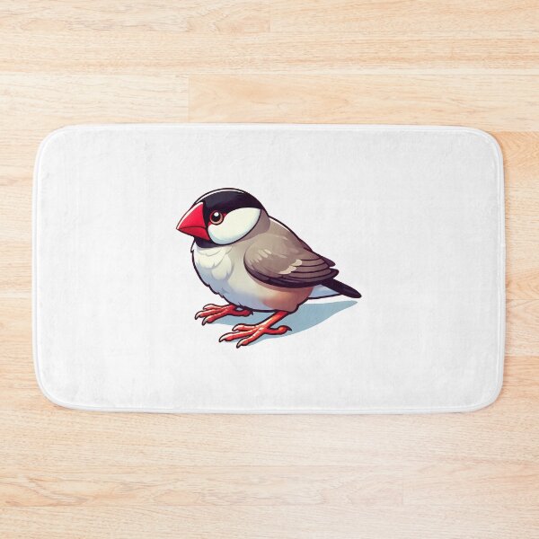 Item preview, A colorful cartoon-style bird with a red beak and expressive eyes, perched gracefully on a surface. designed and sold by cave-canvas.