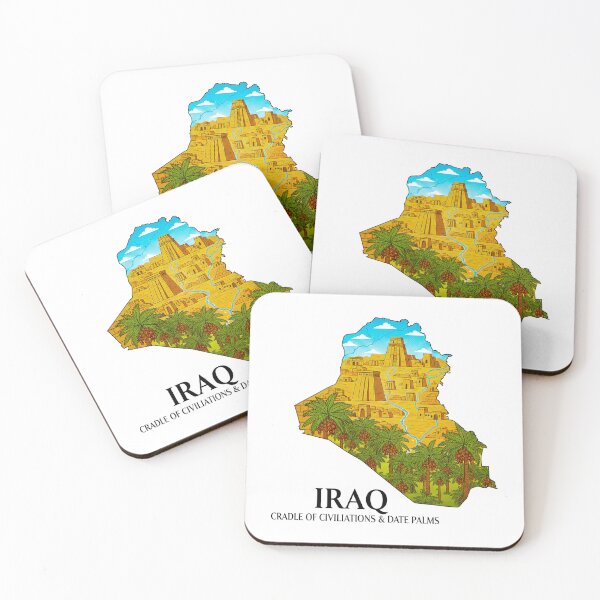 Item preview, Iraq Map Art - Cradle of Civilizations and Date Palms Heritage designed and sold by AbulailArt.