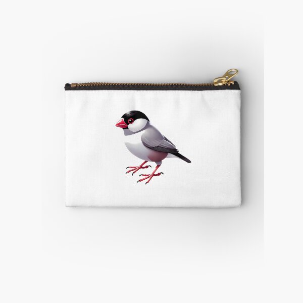 Item preview, Colorful bird with a striking black and white head, pink eyes, and vibrant red beak. designed and sold by cave-canvas.