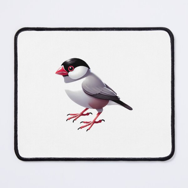 Item preview, Colorful bird with a striking black and white head, pink eyes, and vibrant red beak. designed and sold by cave-canvas.
