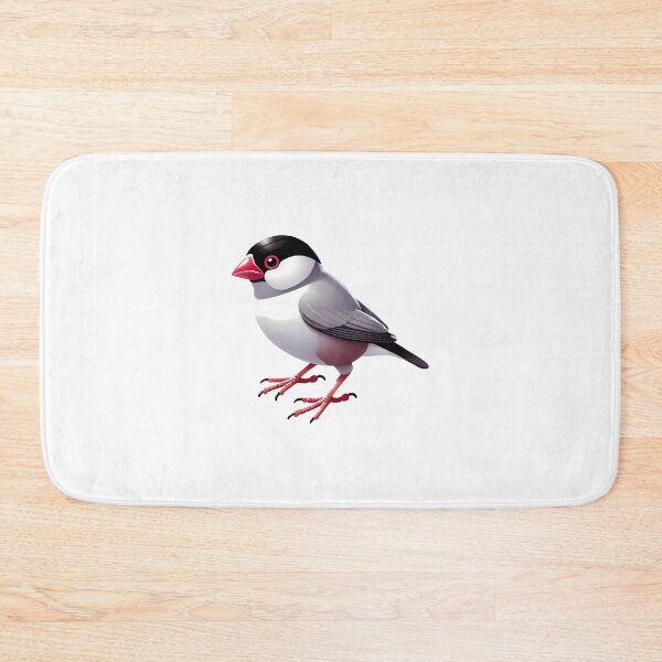 Item preview, Colorful bird with a striking black and white head, pink eyes, and vibrant red beak. designed and sold by cave-canvas.