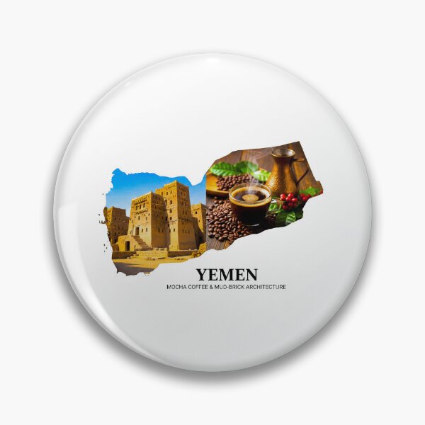 Item preview, Yemen Map Art - Birthplace of Mocha Coffee and Ancient Mud-Brick Architecture designed and sold by AbulailArt.