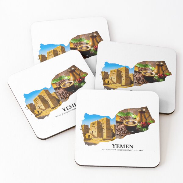 Item preview, Yemen Map Art - Birthplace of Mocha Coffee and Ancient Mud-Brick Architecture designed and sold by AbulailArt.