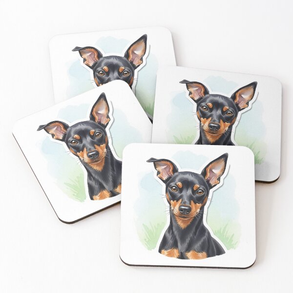 Item preview, Pinscher dog water color designed and sold by saphira-art.