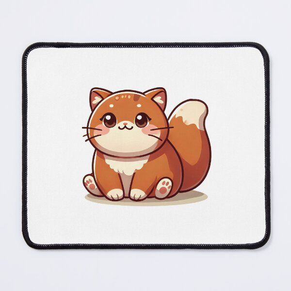 Item preview, Adorable cartoon cat with big eyes and a fluffy tail, displaying a cute and cheerful expression. designed and sold by cave-canvas.
