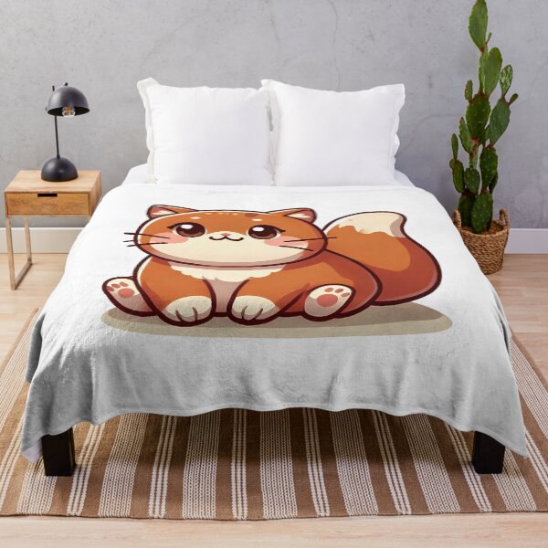 Item preview, Adorable cartoon cat with big eyes and a fluffy tail, displaying a cute and cheerful expression. designed and sold by cave-canvas.