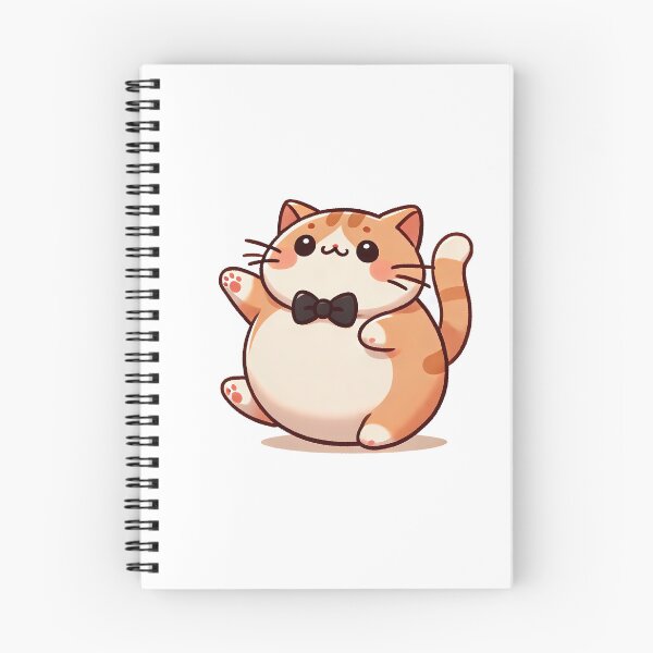 Item preview, A cute orange tabby cat with a bow tie, cheerful and plump, waving happily. designed and sold by cave-canvas.