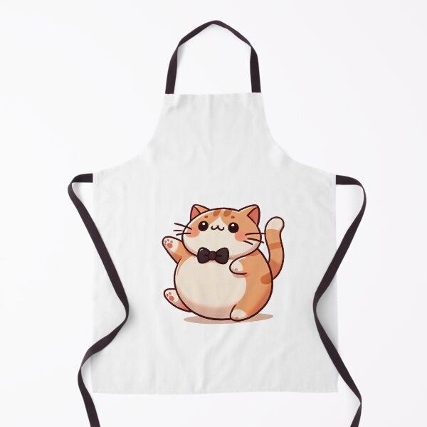 Item preview, A cute orange tabby cat with a bow tie, cheerful and plump, waving happily. designed and sold by cave-canvas.