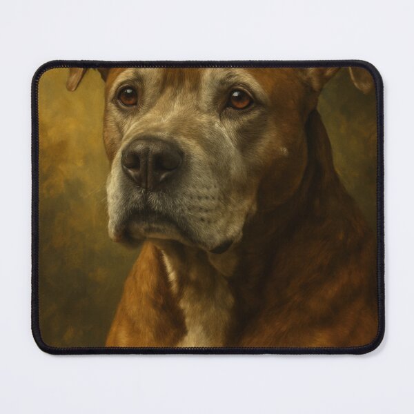 Item preview, Noble Pit Bull Portrait – Classic Dog Oil Painting Style Art designed and sold by VandVArt.