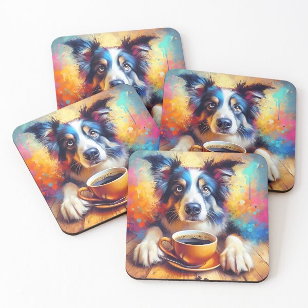Item preview, Border Collie Drinking Coffee designed and sold by The Coffee Critters.