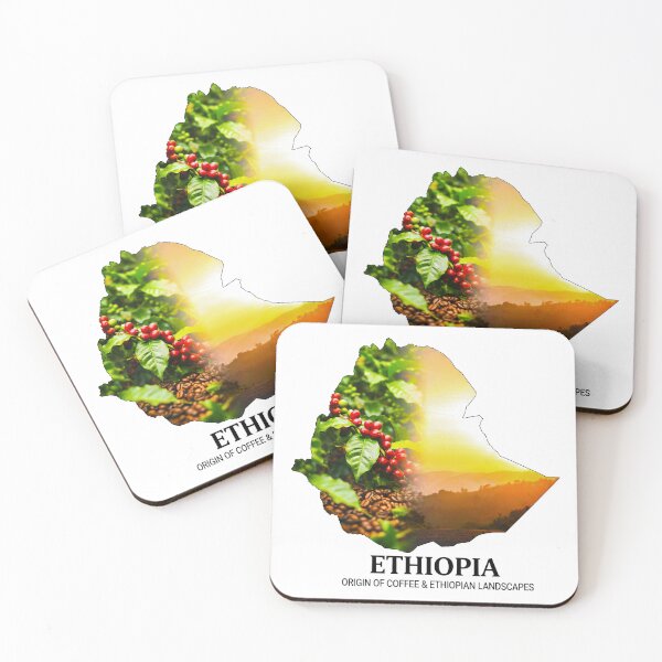 Item preview, Ethiopia Map Art - Origin of Coffee and Scenic Landscapes Design designed and sold by AbulailArt.