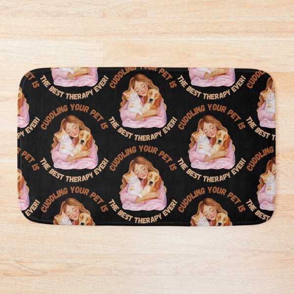 Item preview, Cuddling Your Pet Is The Best Therapy Ever Funny Art For Cat And Dog Lovers designed and sold by Ladys-Gents.