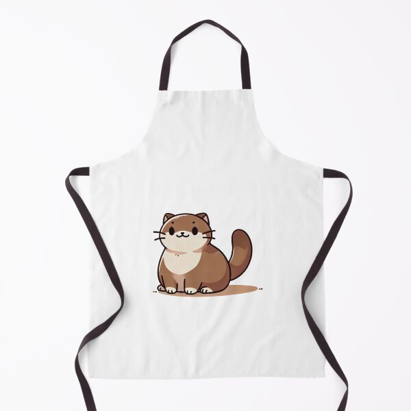 Item preview, Cute cartoon cat with brown and white fur, smiling happily in a playful pose. designed and sold by cave-canvas.
