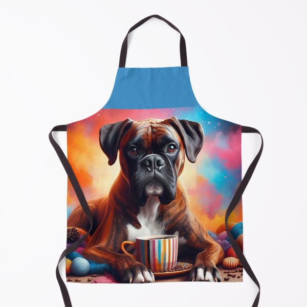 Item preview, Brindle Boxer Drinking Coffee designed and sold by The Coffee Critters.