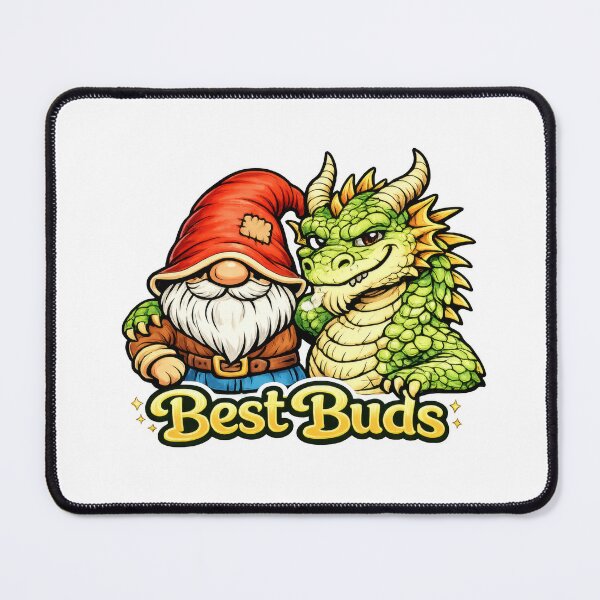 Item preview, Best Buds Cute Gnome and Dragon Friendship Fantasy Illustration designed and sold by Moriarty's Digital Visions.