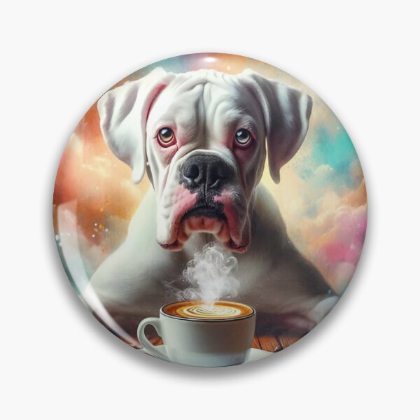 Item preview, White Boxer Drinking Coffee designed and sold by The Coffee Critters.