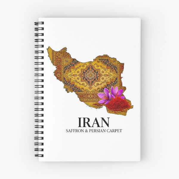 Item preview, Iran Map Art - Persian Carpet Heritage and Saffron Blossom Design designed and sold by AbulailArt.