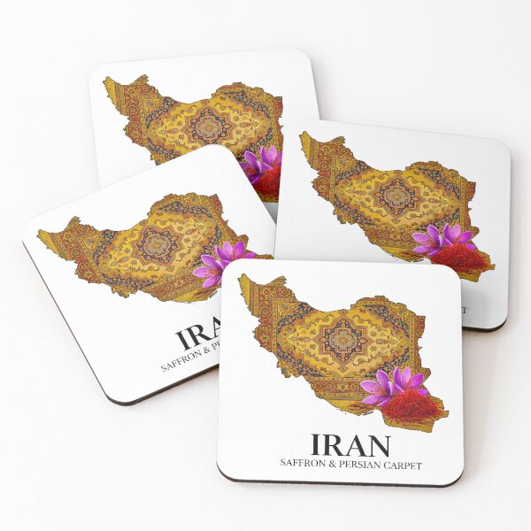 Item preview, Iran Map Art - Persian Carpet Heritage and Saffron Blossom Design designed and sold by AbulailArt.