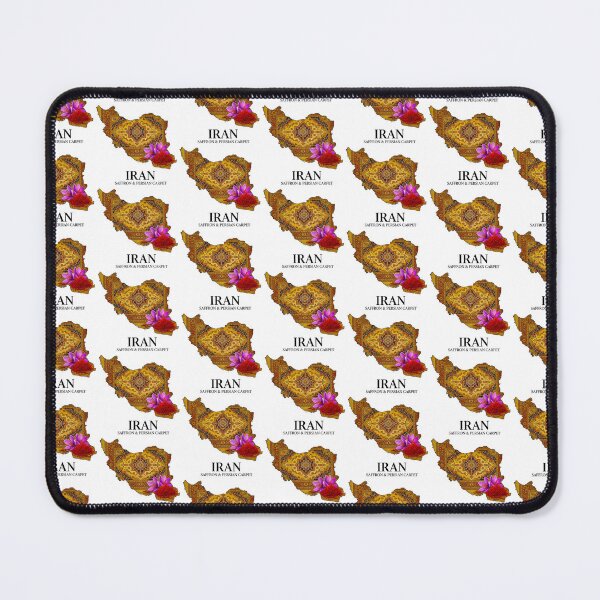 Item preview, Iran Map Art - Persian Carpet Heritage and Saffron Blossom Design designed and sold by AbulailArt.