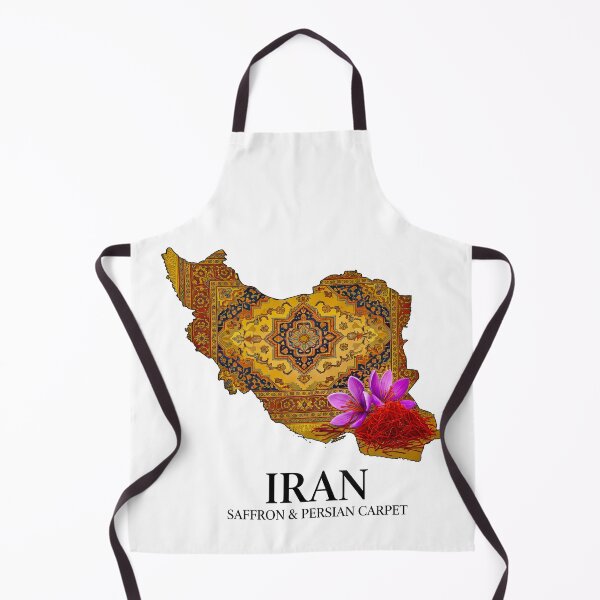 Item preview, Iran Map Art - Persian Carpet Heritage and Saffron Blossom Design designed and sold by AbulailArt.
