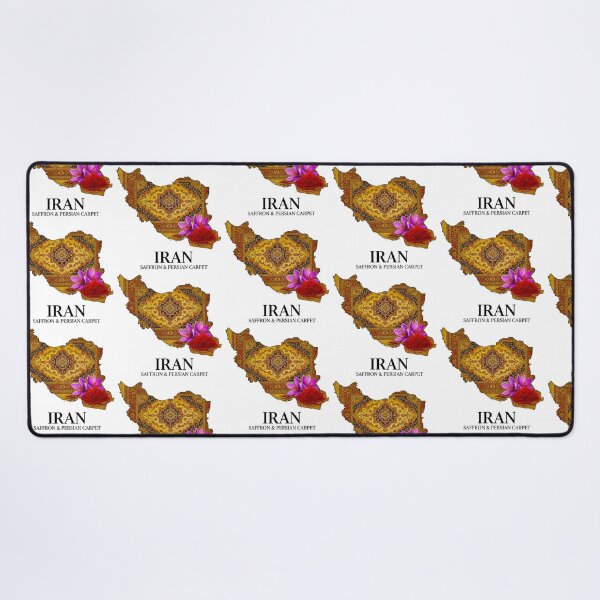 Item preview, Iran Map Art - Persian Carpet Heritage and Saffron Blossom Design designed and sold by AbulailArt.