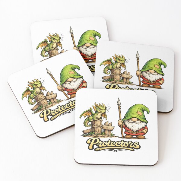 Item preview, Ilustración de guardianes de fantasía de gnomos y dragones protectores designed and sold by Moriarty's Digital Visions.